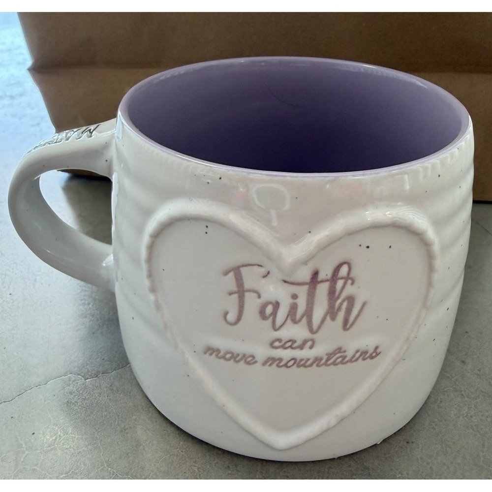 Kirkland's Home Faith Can Move Mountains Mug Matthew 17:20 Purple Christian